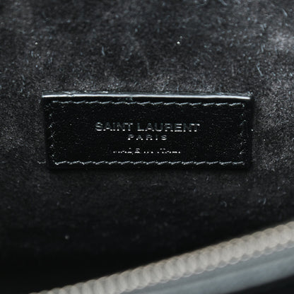 Saint Laurent Calfskin Crocodile Embossed Small Supple Sac de Jour Black 7 of 8