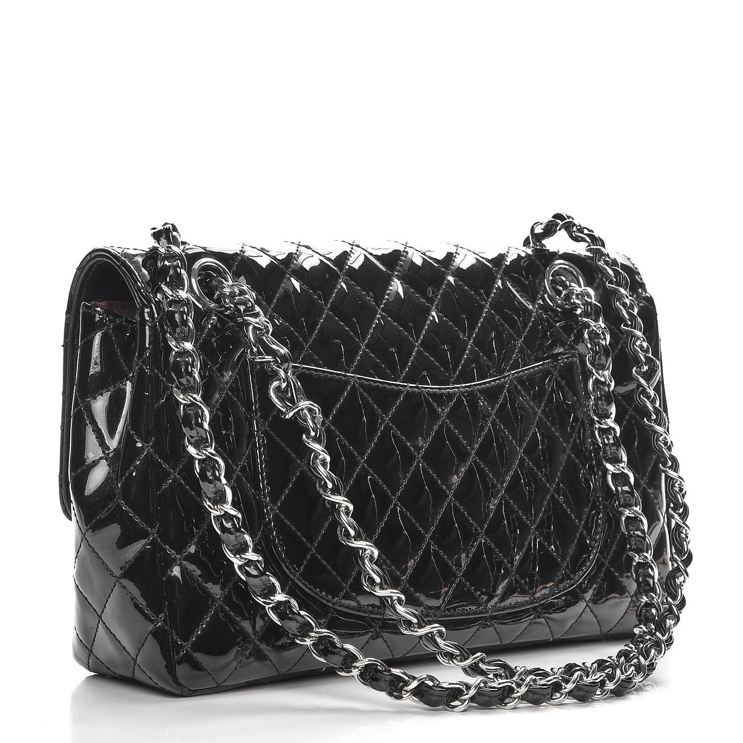 Chanel Patent Quilted Secret Label Medium Flap Black 4 of 10
