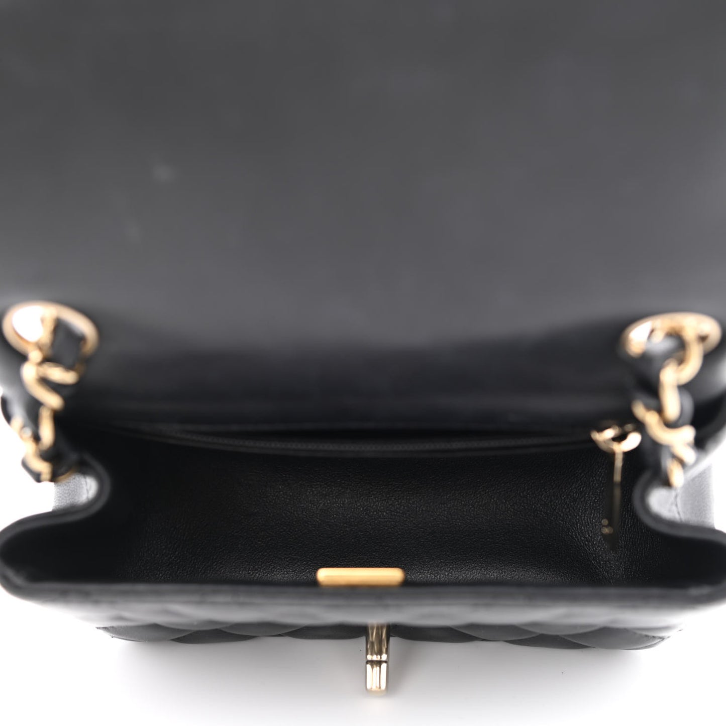 Lambskin Quilted Mini Square Flap Black