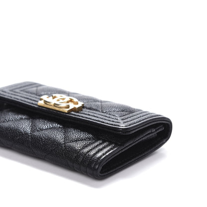 Chanel Caviar Quilted Boy Flap Card Holder Black 7 of 11