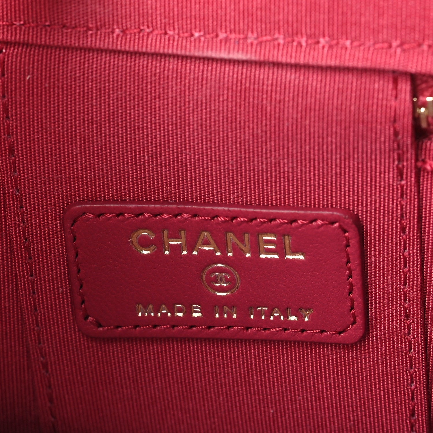 Chanel Lambskin Quilted Mini Top Handle Vanity Case With Chain Dark Pink 6 of 8