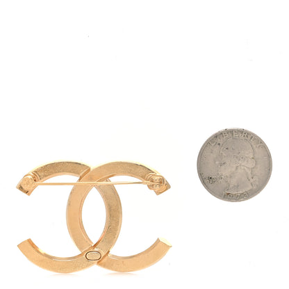 Chanel Baguette Crystal CC Brooch Gold Pink 2 of 3