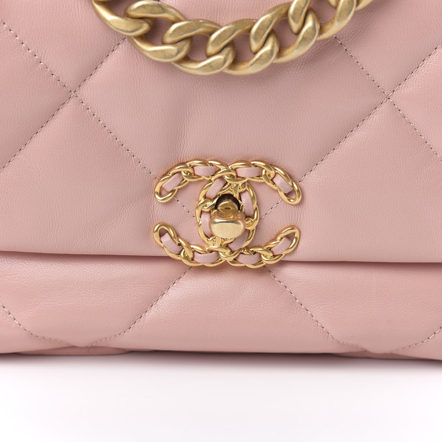 Goatskin Quilted Medium Chanel 19 Flap Light Pink
