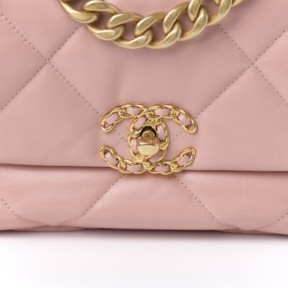 Chanel Goatskin Quilted Medium Chanel 19 Flap Light Pink 10 of 10