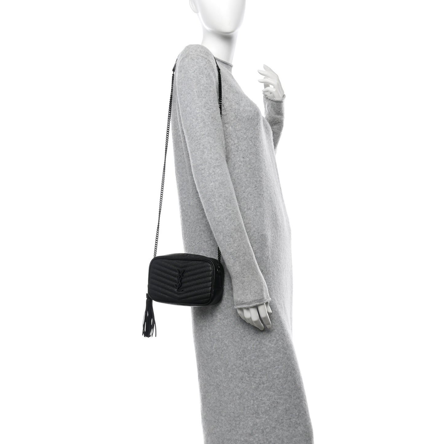 Grain De Poudre Matelasse Monochrome Monogram Mini Lou Camera Bag Black