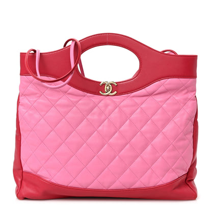 Chanel Lambskin Quilted Large 31 Shopping Bag Pink Light Red 1 of 9