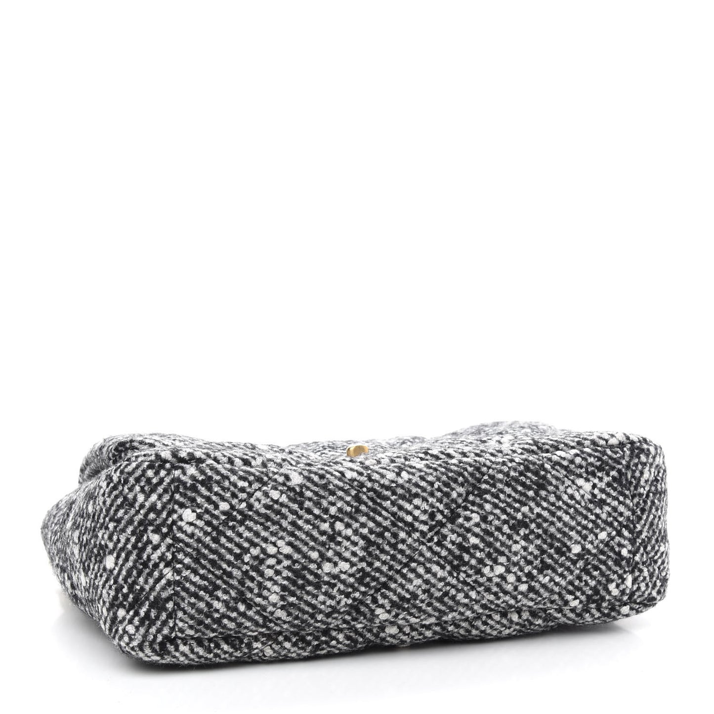 Tweed Quilted Large Chanel 19 Flap Black White