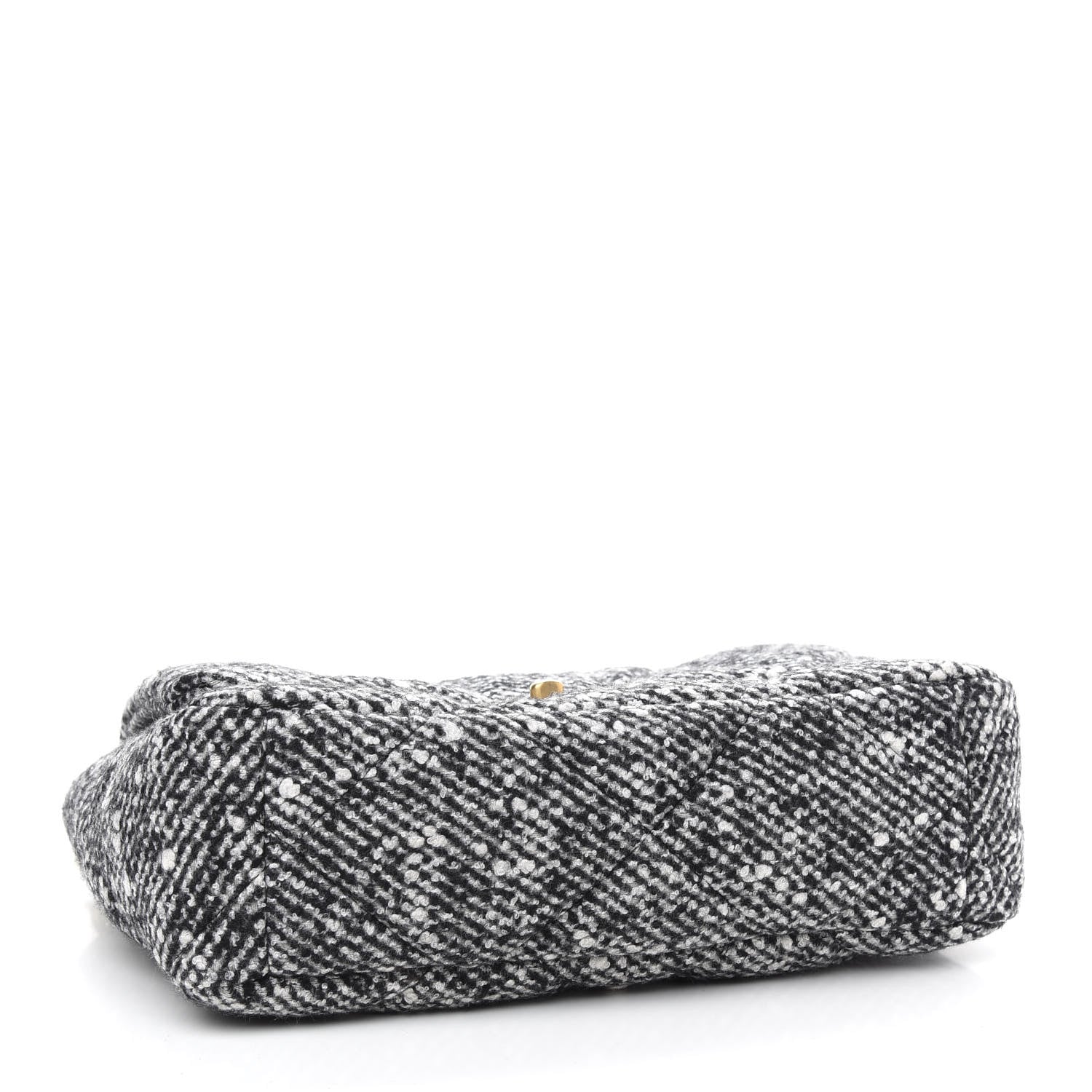 Chanel Tweed Quilted Large Chanel 19 Flap Black White 4 of 10