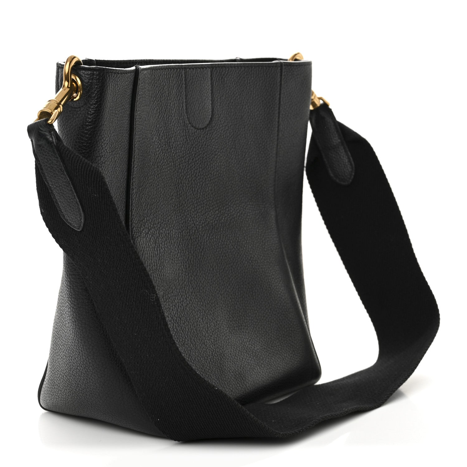 Celine Soft Grained Calfskin Small Sangle Bucket Bag Black 3 of 13