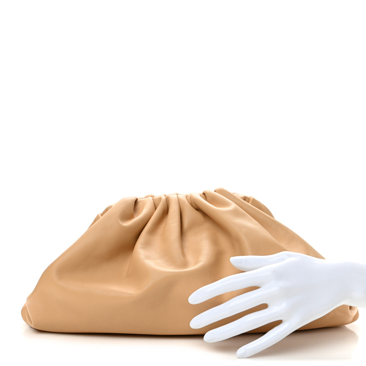 Bottega Veneta Smooth Butter Calf The Pouch Oversized Clutch Almond 2 of 10