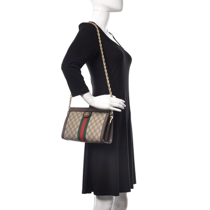 Gucci GG Supreme Monogram Web Small Ophidia Chain Shoulder Bag Brown 2 of 11