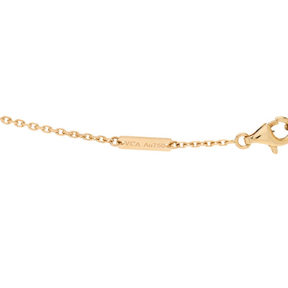 Van Cleef & Arpels 18K Yellow Gold Carnelian Vintage Alhambra Pendant Necklace 3 of 4