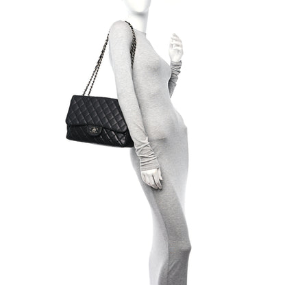 Chanel Caviar Quilted Jumbo Single Flap Black 2 of 13