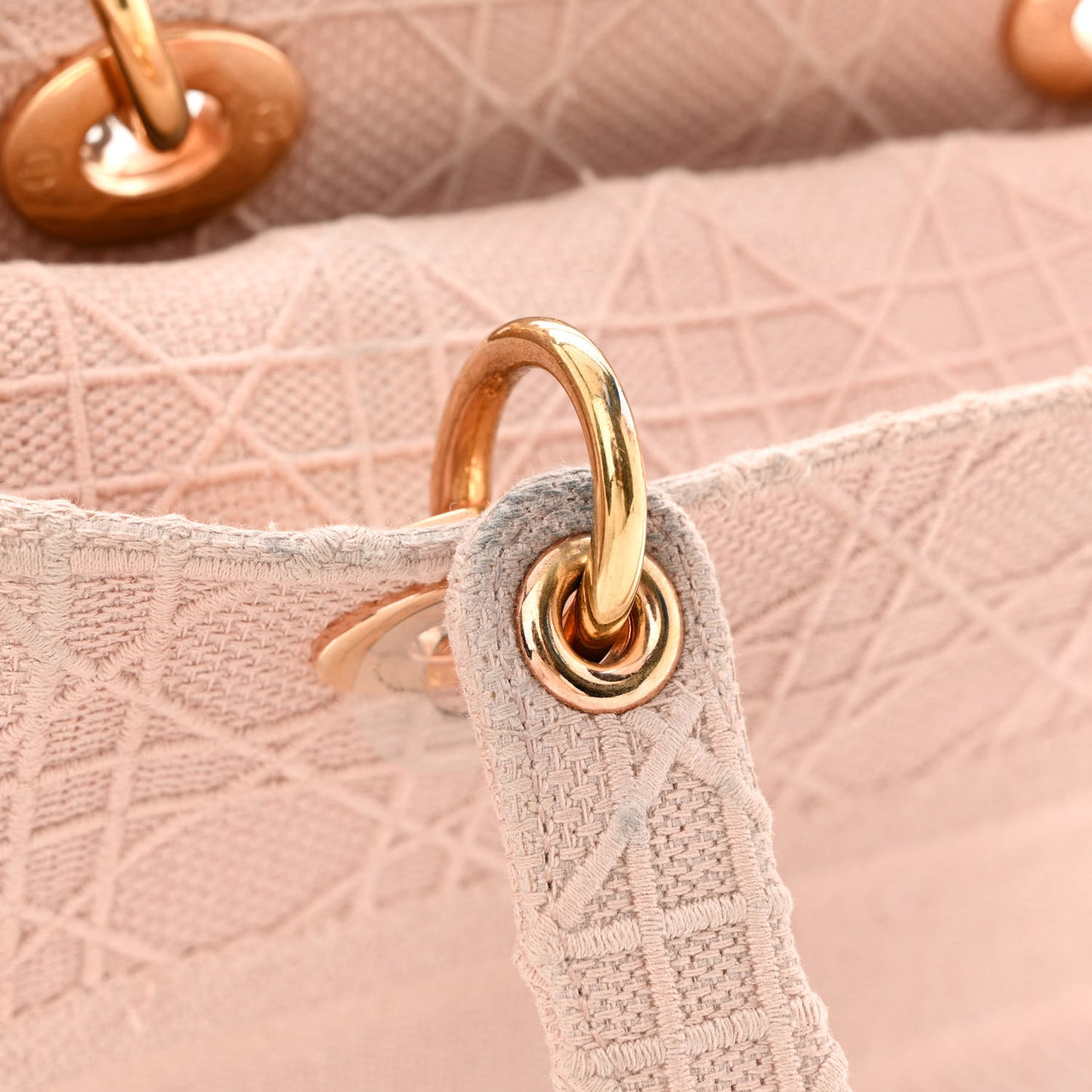 Canvas Embroidered Cannage Medium Lady D-Lite Pink