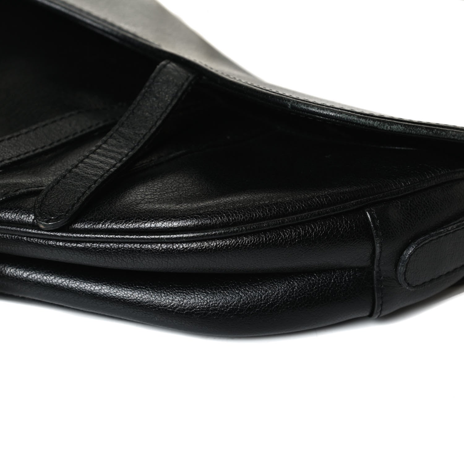 Christian Dior Calfskin Saddle Bag Black 11 of 17