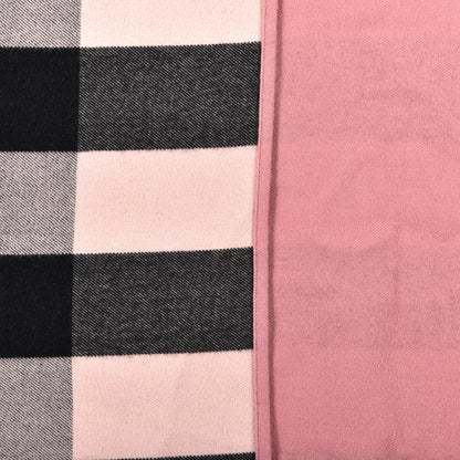 Burberry Wool Solid To Check Charlotte Cape Scarf Pink 3 of 3