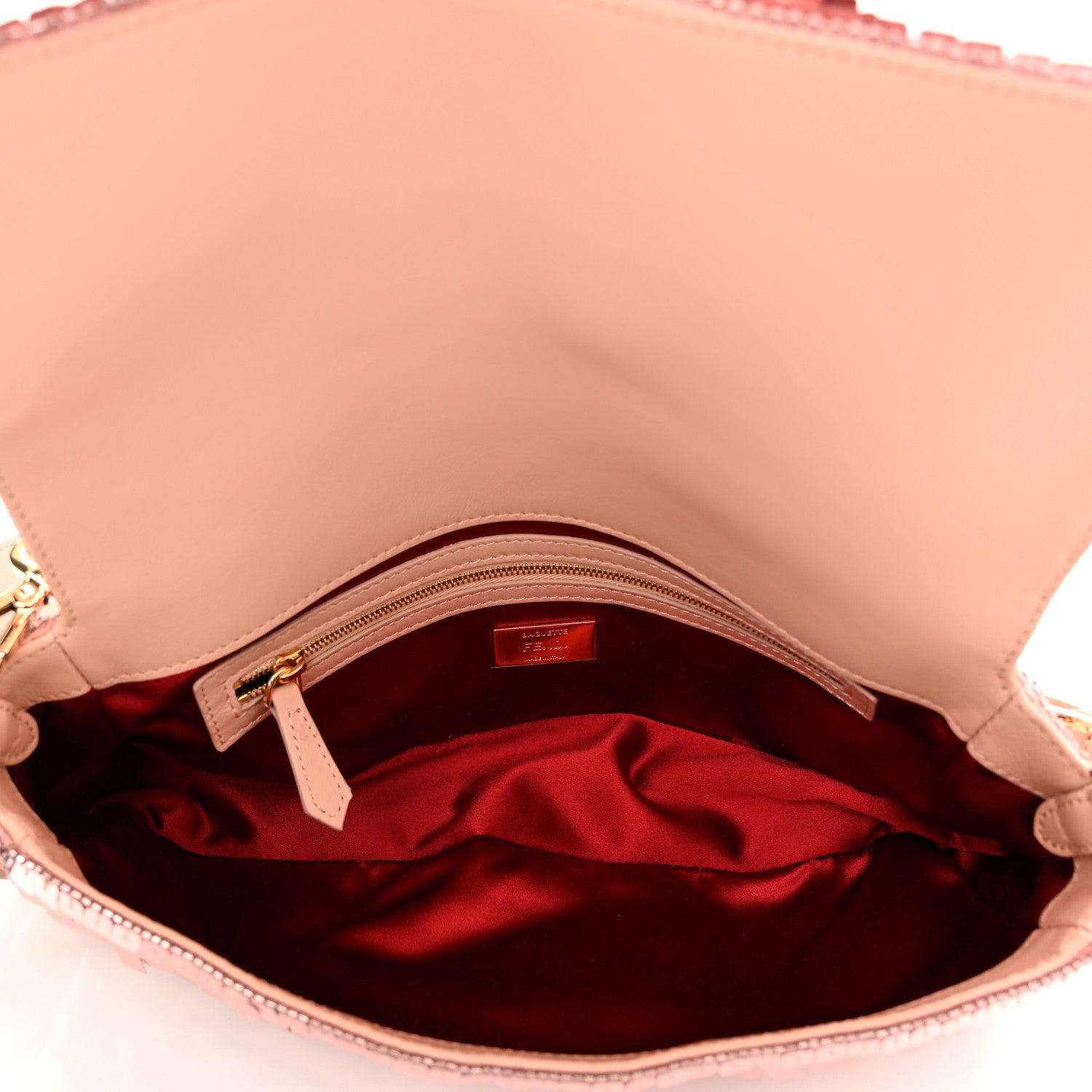 Fendi Sequin Paillettes Vitello Grace Sex and the City Baguette Baby Pink 5 of 10