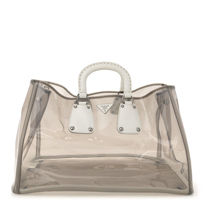 Prada Vinyl Calfskin Tote Transparent White 1 of 14
