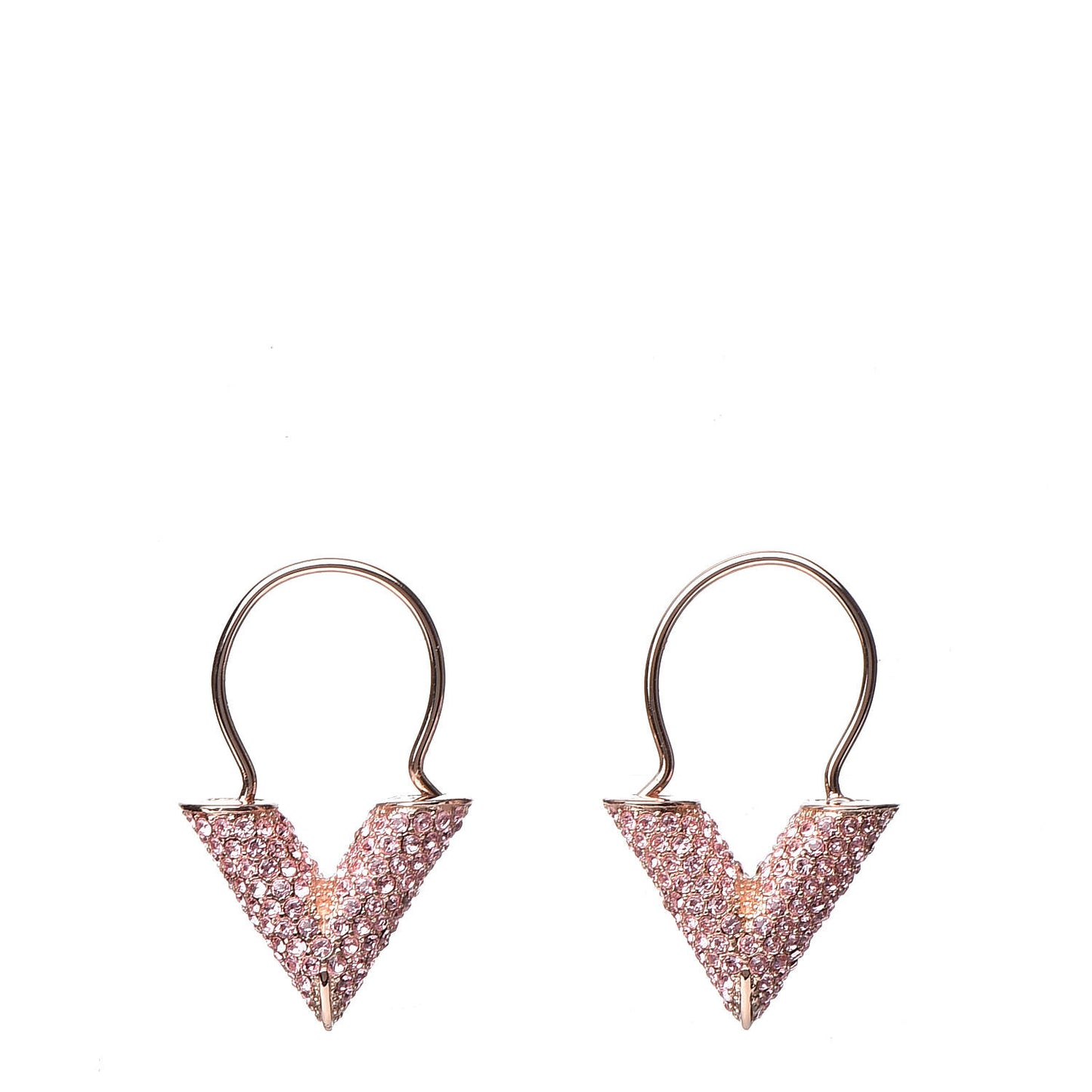 Crystal Essential V Strass Earrings Pink Gold