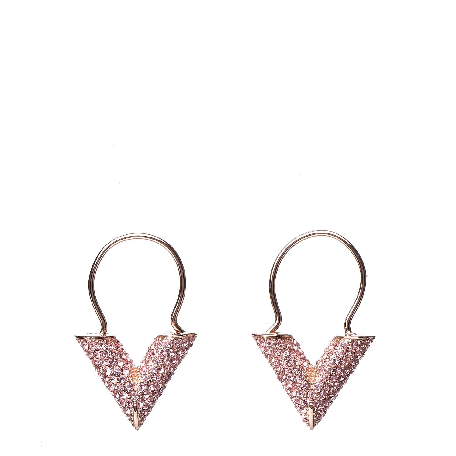 Louis Vuitton Crystal Essential V Strass Earrings Pink Gold 1 of 6