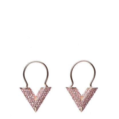 Louis Vuitton Crystal Essential V Strass Earrings Pink Gold 1 of 6