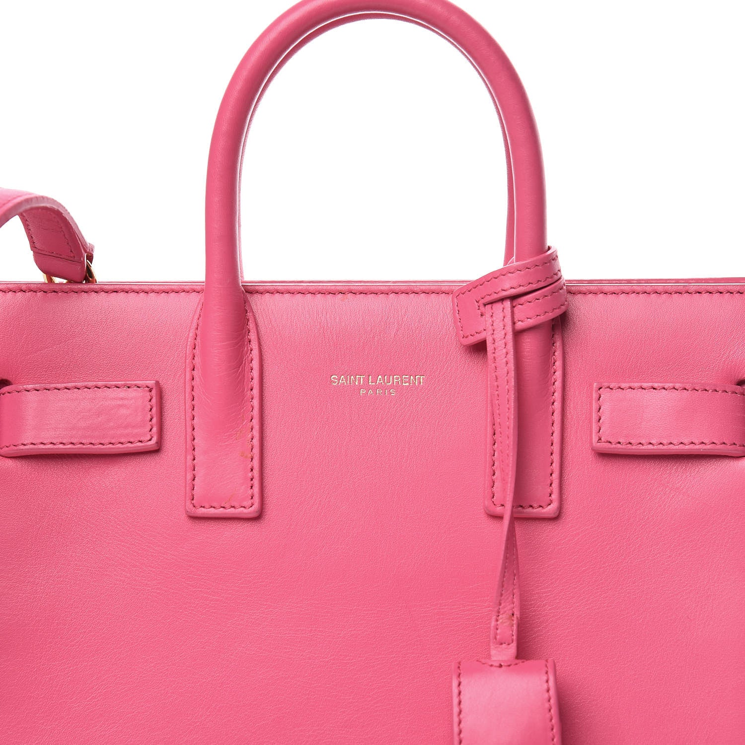 Saint Laurent Calfskin Nano Sac De Jour Lipstick Fuchsia 11 of 11