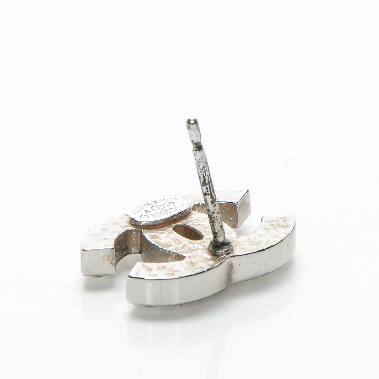 Chanel Crystal CC Earrings Silver 4 of 5