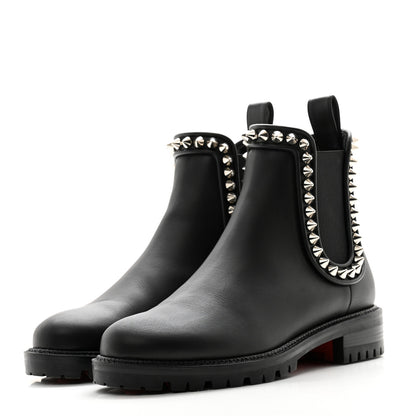 Christian Louboutin Nappa Spiked Capahutta Flat Chelsea Boots 37.5 Black 3 of 11