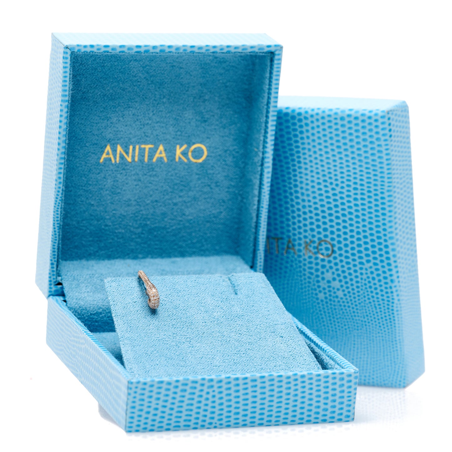 18K Yellow Gold Diamond Mini Safety Pin Earring