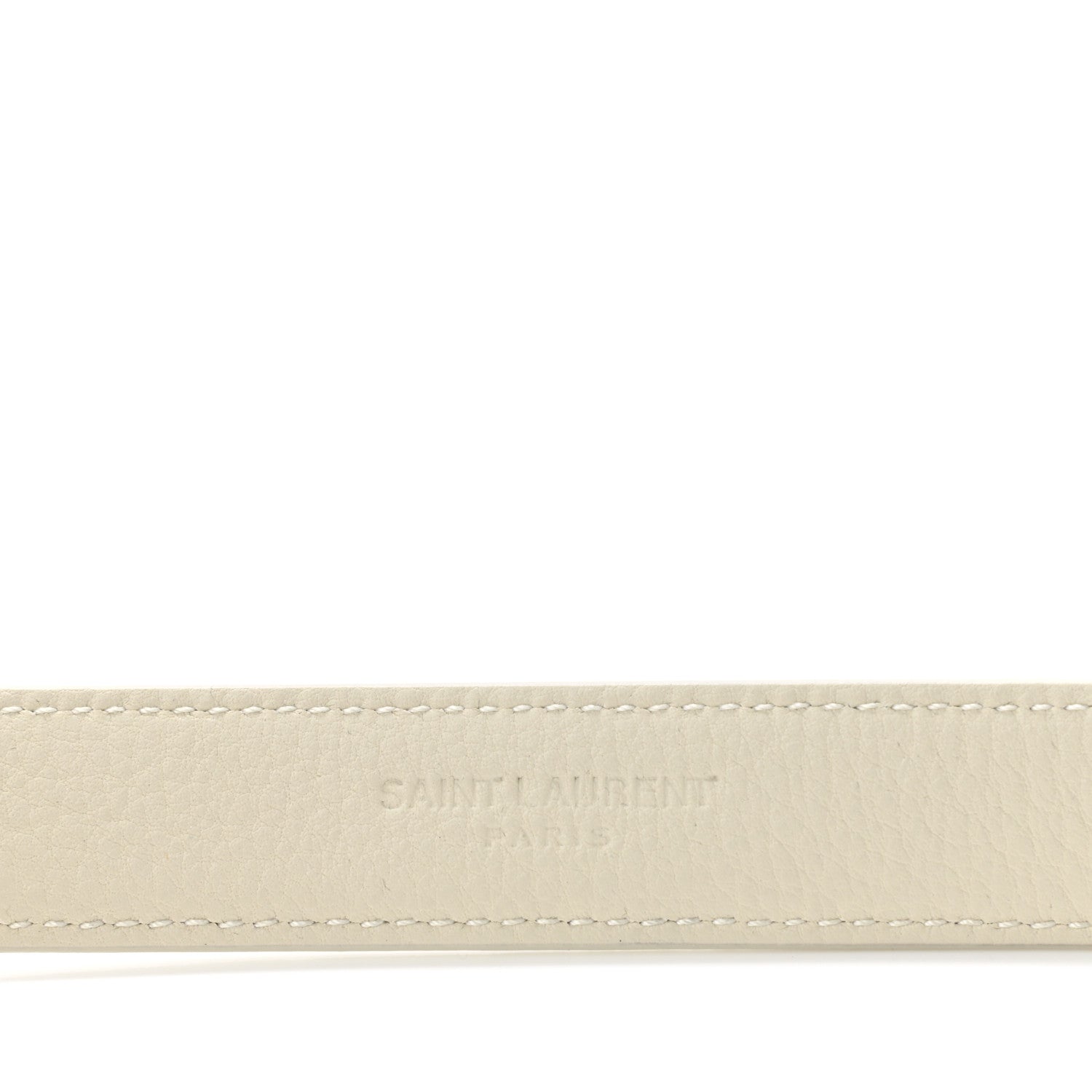 Saint Laurent Smooth Calfskin Monogram Square Buckle Belt 95 White 3 of 6