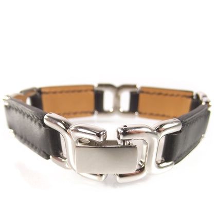 Hermes Swift Leather Link Bracelet Black 1 of 8