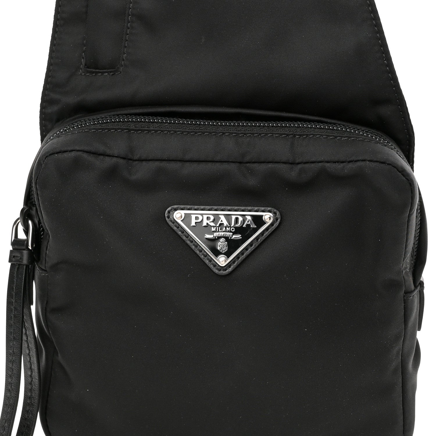 Prada Re-Nylon Logo Plaque Sling Backpack Black 6 of 8
