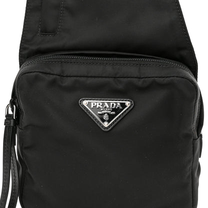 Prada Re-Nylon Logo Plaque Sling Backpack Black 6 of 8