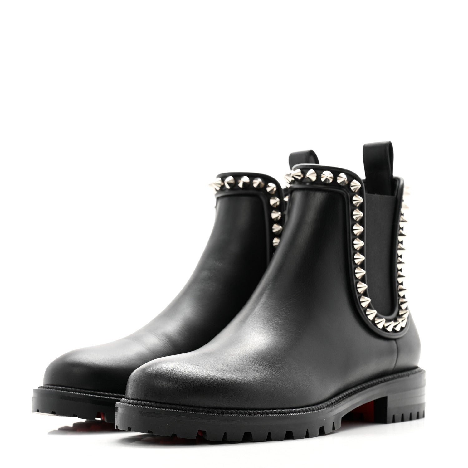Christian Louboutin Nappa Spiked Capahutta Flat Chelsea Boots 40.5 Black 3 of 9