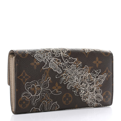 Louis Vuitton Monogram Dentelle Sarah Wallet Silver 3 of 16
