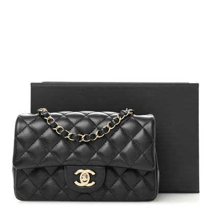 Chanel Lambskin Quilted Mini Rectangular Flap Black 14 of 14