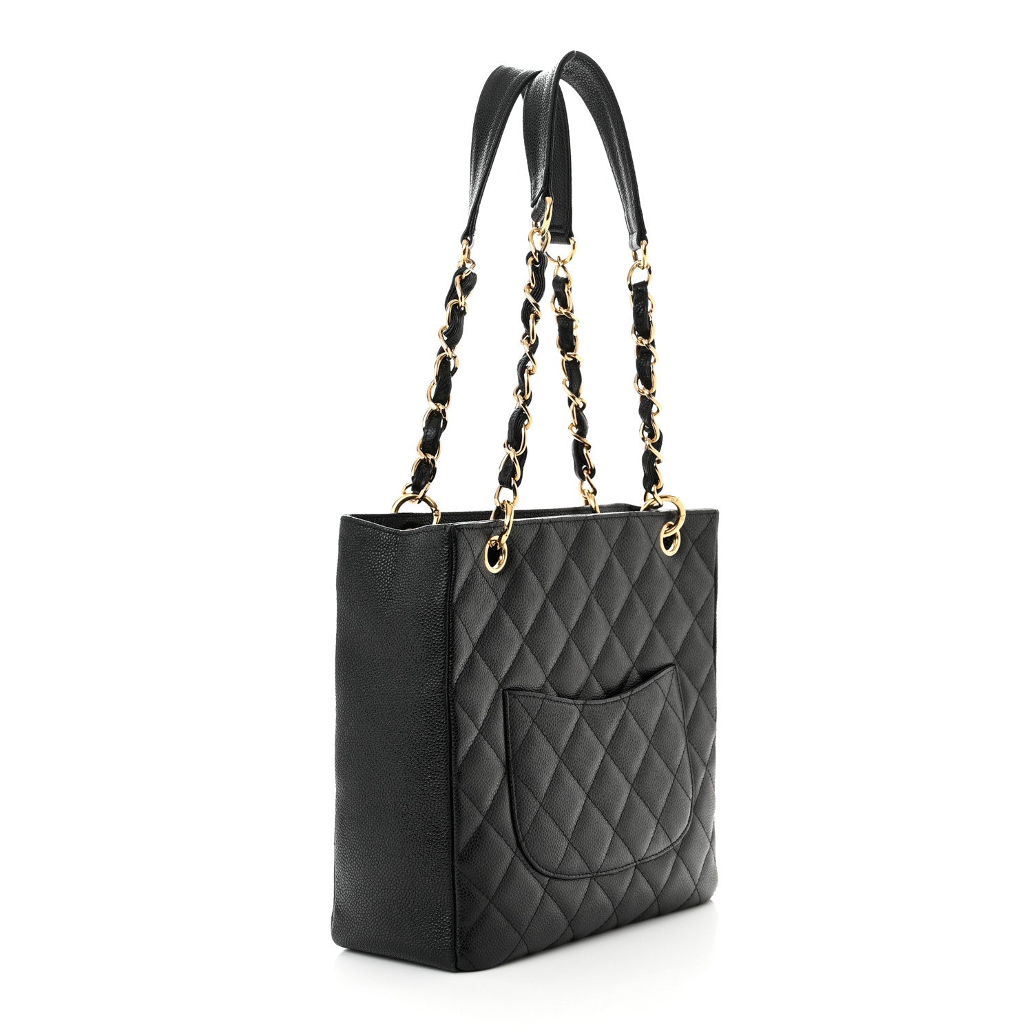 Chanel Caviar Quilted Petit Shopping Tote PST Black 3 of 10