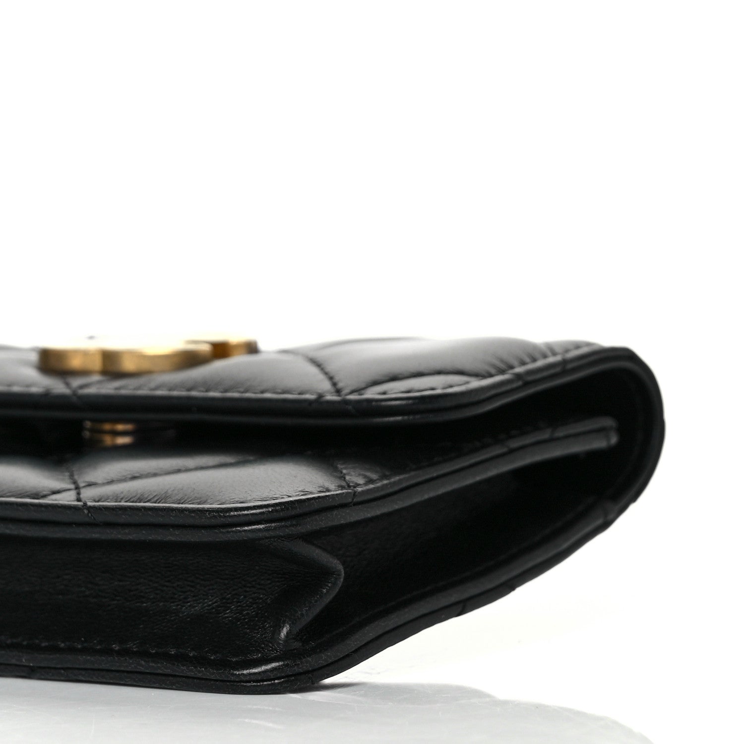 Chanel Lambskin Enamel Quilted Pending CC Flap Belt Bag Black 6 of 11