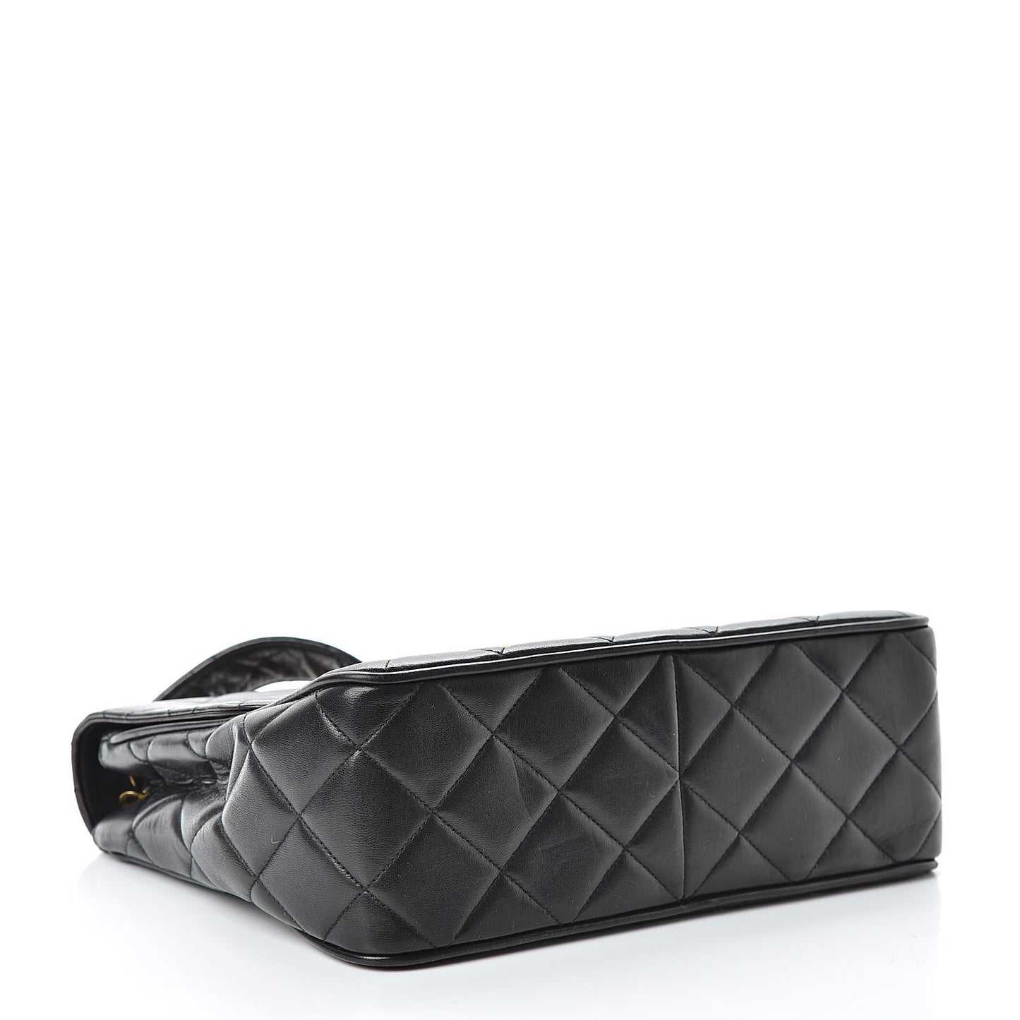 Lambskin Quilted Single Flap Black