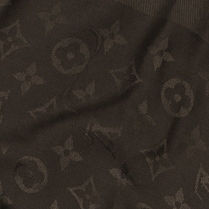 Louis Vuitton Wool Monogram Fringe Scarf Brown 5 of 5