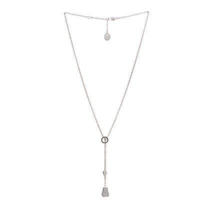 Hermes 18K White Gold Diamond PM Kelly Clochette Necklace 3 of 5