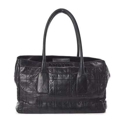 Chanel Lambskin Square Stitched Lax Shopping Tote Black 1 of 14