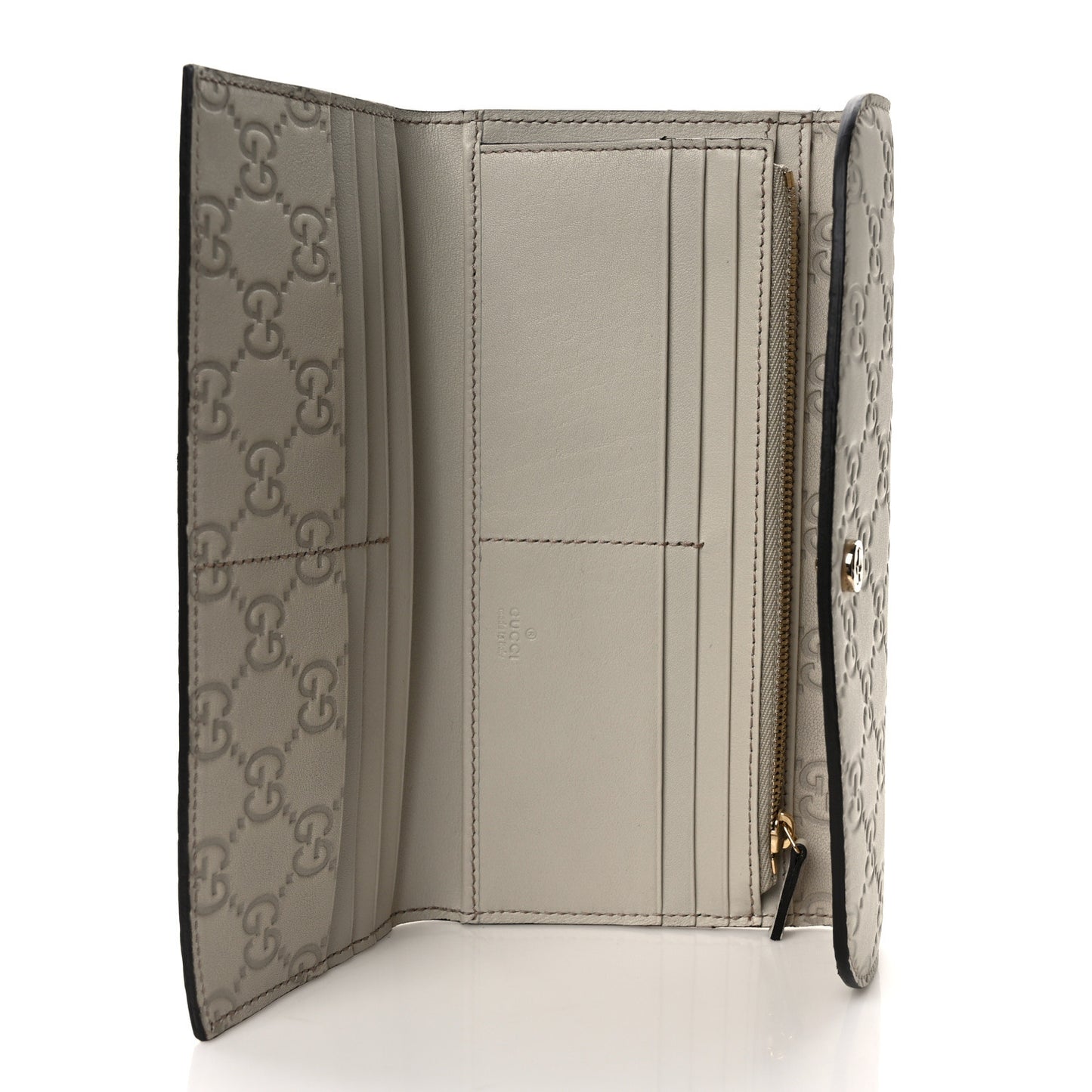 Guccissima Interlocking G Continental Wallet White