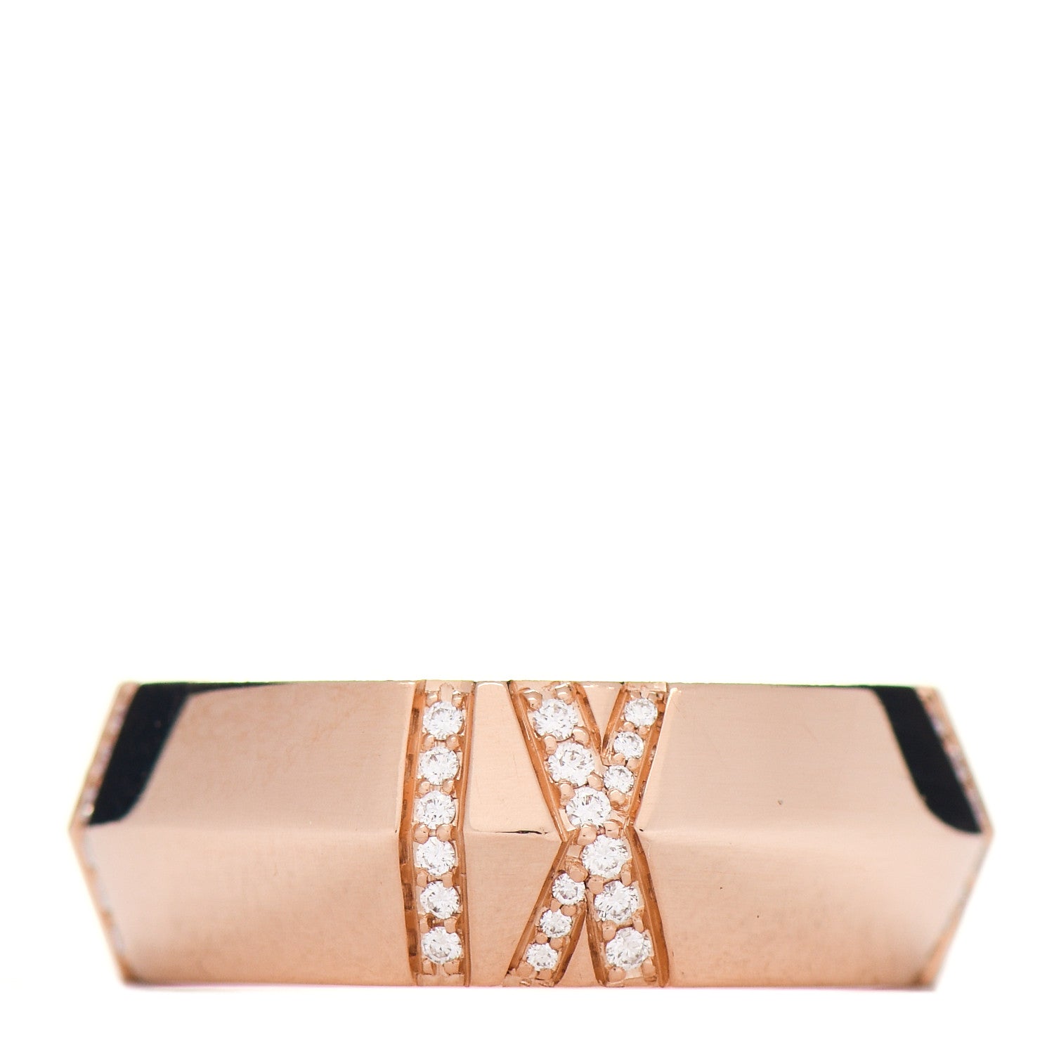 Tiffany 18K Rose Gold Diamond Atlas X Closed Wide Ring 54 7 1 of 4