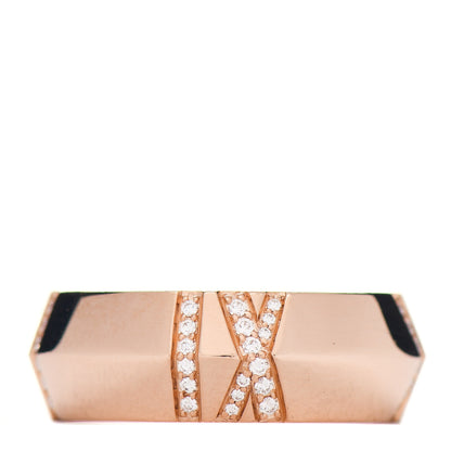 Tiffany 18K Rose Gold Diamond Atlas X Closed Wide Ring 54 7 1 of 4
