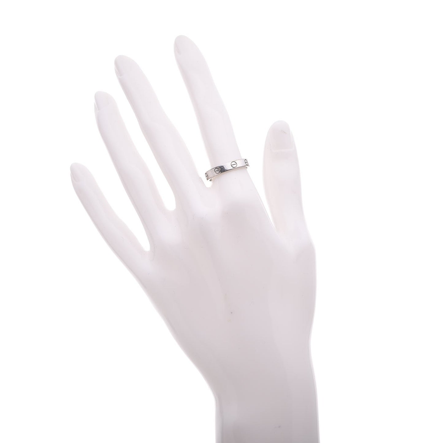 18K White Gold 3.5mm LOVE Wedding Band Ring 54 6.75