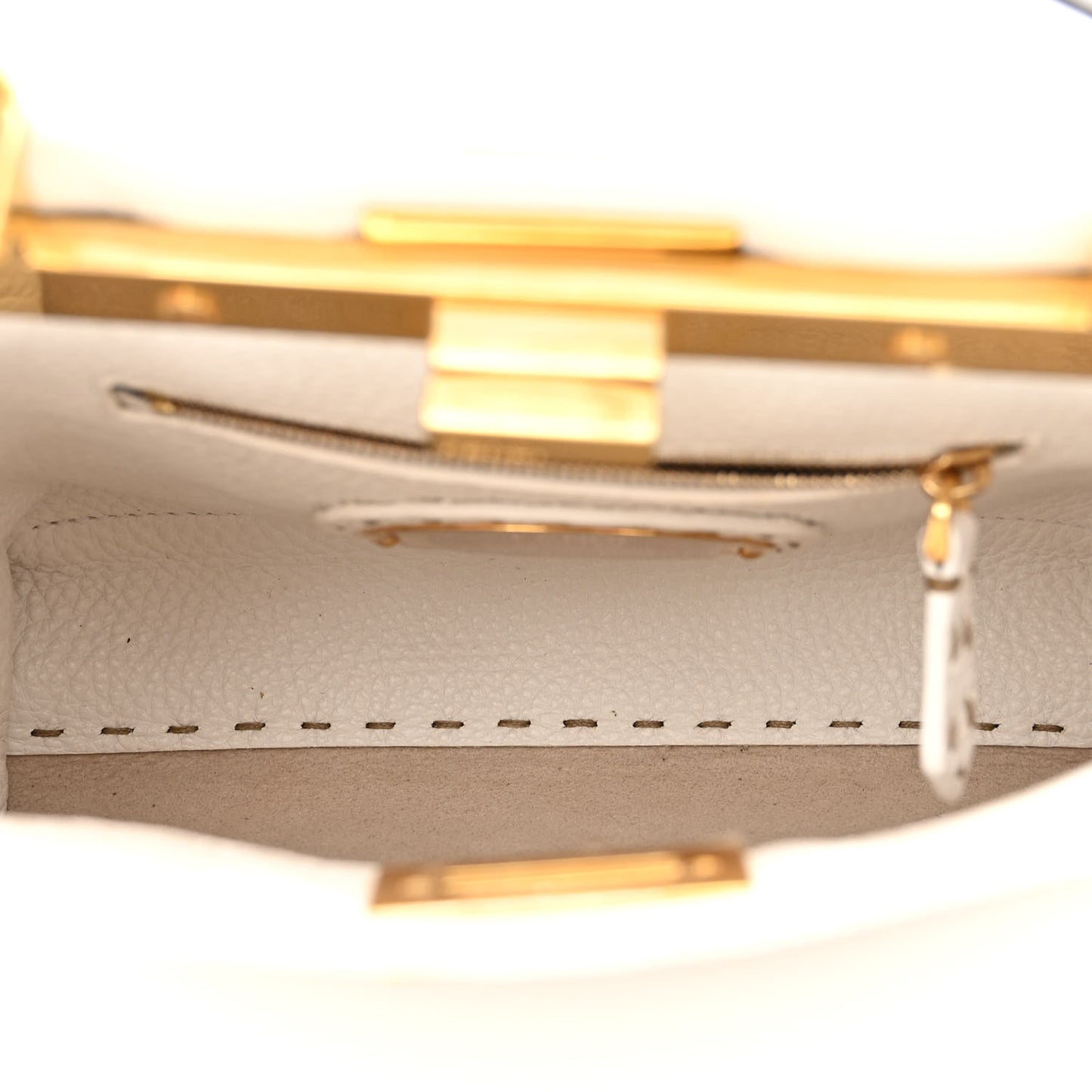 Cuoio Romano Selleria Mini Peekaboo Iconic Satchel White