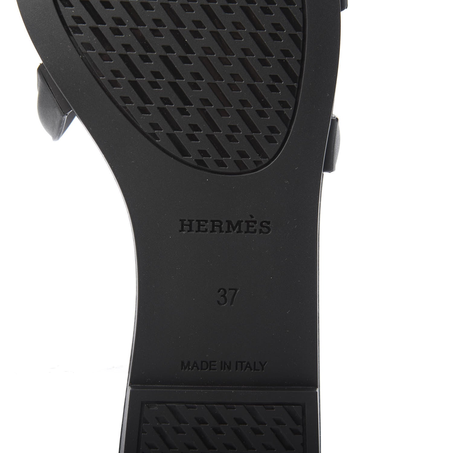 Hermes Rubber Aloha Sandals 37 Black 6 of 8