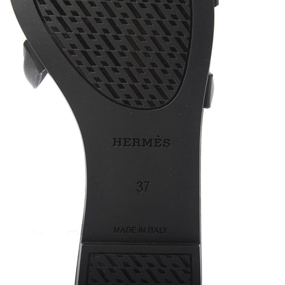 Hermes Rubber Aloha Sandals 37 Black 6 of 8