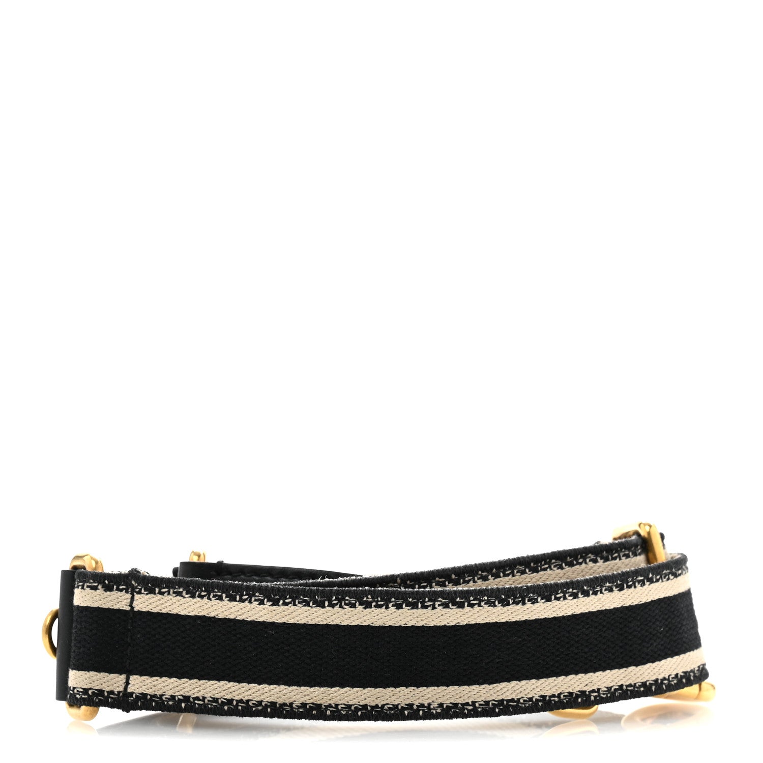 Christian Dior Canvas Embroidered Shoulder Strap Black 2 of 6